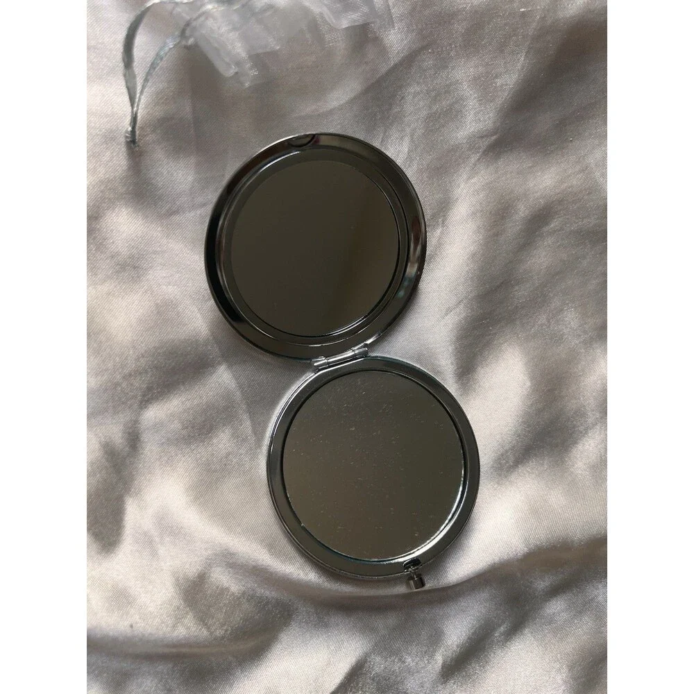 Make Up Mirror Compact In Little Pouch With Diamante Pieces On Lid Brand New